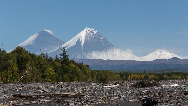 Los volcanes Kliuchevskói, Kamen y Bezimianni - Sputnik Mundo