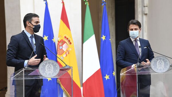 Pedro Sánchez y Giuseppe Conte - Sputnik Mundo