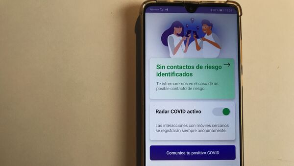 Imagen de la aplicación Radar Covid  - Sputnik Mundo