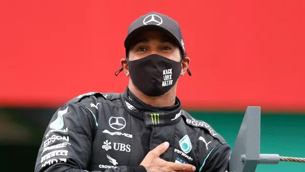 Lewis Hamilton tras ganar el Gran Premio de Portugal, Portimao, el 25 de octubre