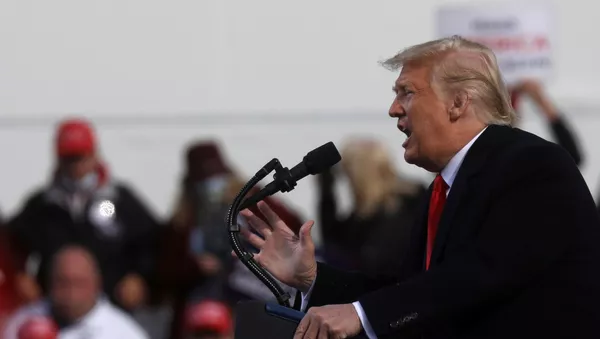 El presidente de EEUU, Donald Trump, durante su discurso en la ciudad de New Hampshire, el 25 de octubre de 2020