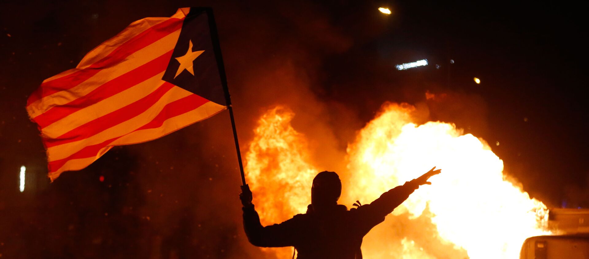 Manifestante ondea una bandera independentista - Sputnik Mundo, 1920, 30.10.2020