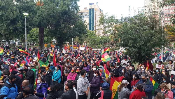  Protesta en Plaza Avaroa de La Paz