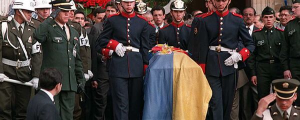 Féretro del excandidato presidencial Alvaro Gomez Hurtado  - Sputnik Mundo