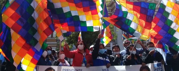 Seguidores de Luis Arce y del Movimiento Al Socialismo durante su asunción en Bolivia - Sputnik Mundo