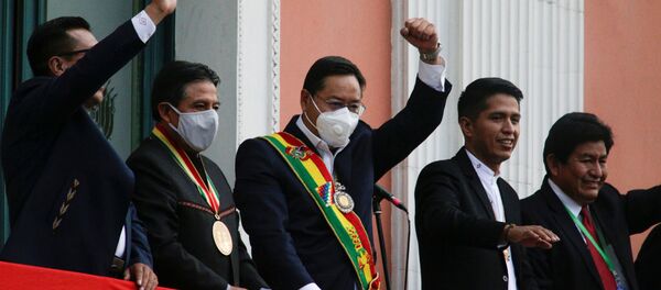 Luis Arce, el presidente de Bolivia, en la Paz - Sputnik Mundo