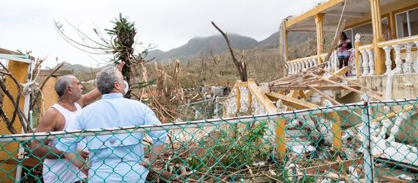 El presidente de Colombia, Iván Duque, durante su visita a la isla de Providencia  - Sputnik Mundo