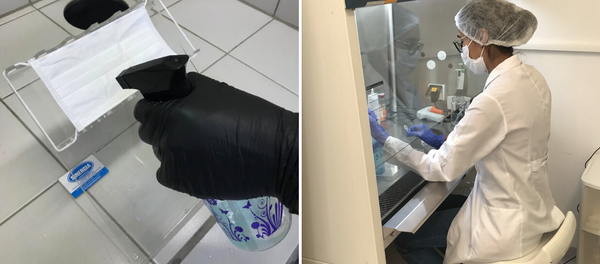 Científica de la Unicamp prueba el spray repelente de COVID-19 - Sputnik Mundo