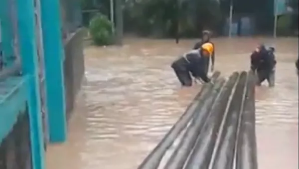 La inundación en San José de Bocay después de la llegada del huracán Iota