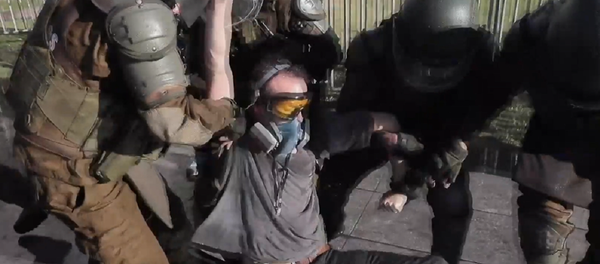 Agua y gas lacrimógeno a raudales en Chile para detener una protesta antigubernamental - Sputnik Mundo