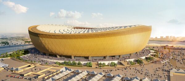 Una imagen del Estadio que albergará la final de la Copa Mundial 2022 generada por computadora - Sputnik Mundo