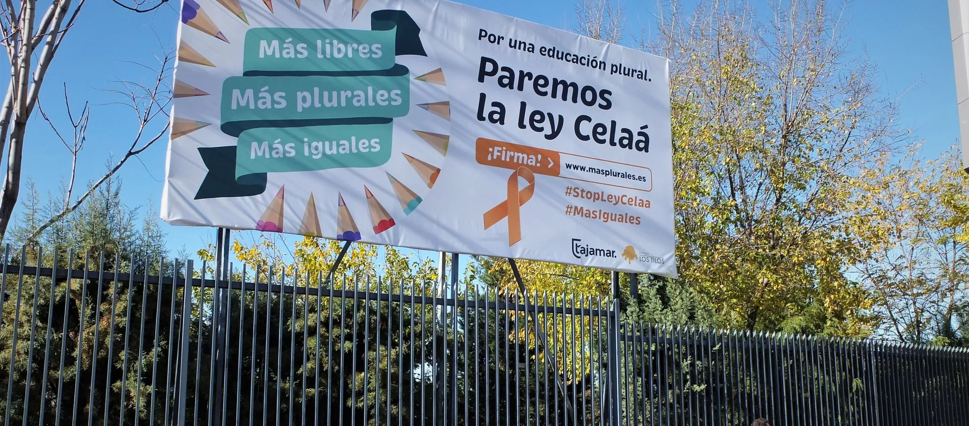 Una pancarta en contra de la nueva ley de educación en España Una pancarta en contra de la nueva ley de educación en España - Sputnik Mundo, 1920, 21.11.2020