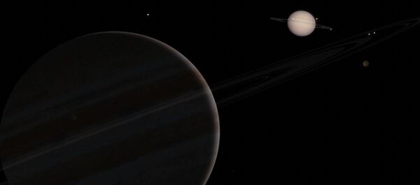 Júpiter y Saturno (ilustración artística) - Sputnik Mundo