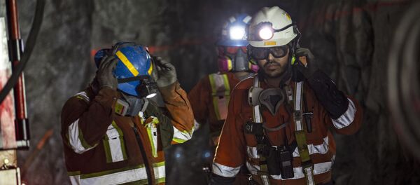 Trabajadores de la mina El Limon-Guajes de la empresa canadienseMedia Luna - Torex Gold, Colula, México - Sputnik Mundo