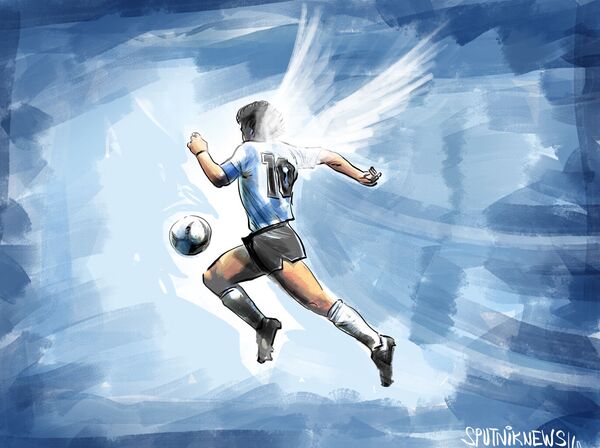 Ahora jugando en la cancha del Dios, ¡Maradona, descansa en paz! - Sputnik Mundo