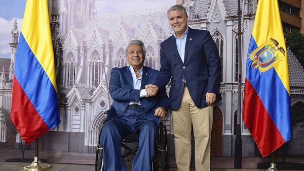 El presidente de Colombia, Iván Duque, junto al presidente de Ecuador, Lenín Moreno - Sputnik Mundo