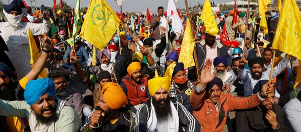 Marcha de agricultores en la India - Sputnik Mundo