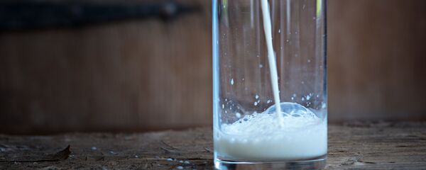Un vaso con leche de vaca - Sputnik Mundo