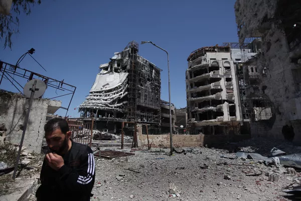 La región de Al-Khalidiya en la ciudad de Homs (Siria), controlada por combatientes del Ejército Libre de Siria - 22 de abril de 2012. La región de Al-Khalidiya en la ciudad de Homs (Siria), controlada por combatientes del Ejército Libre de Siria - 22 de abril de 2012. - Sputnik Mundo