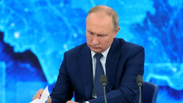 La gran rueda de prensa anual del presidente ruso, Vladímir Putin La gran rueda de prensa anual del presidente ruso, Vladímir Putin - Sputnik Mundo