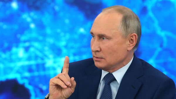 La gran rueda de prensa anual del presidente ruso, Vladímir Putin La gran rueda de prensa anual del presidente ruso, Vladímir Putin - Sputnik Mundo