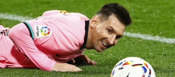 El delantero del FC Barcelona Lionel Messi durante el partido contra el Valladolid - Sputnik Mundo