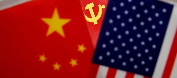 Las banderas de China, el partido comunista chino y EEUU - Sputnik Mundo