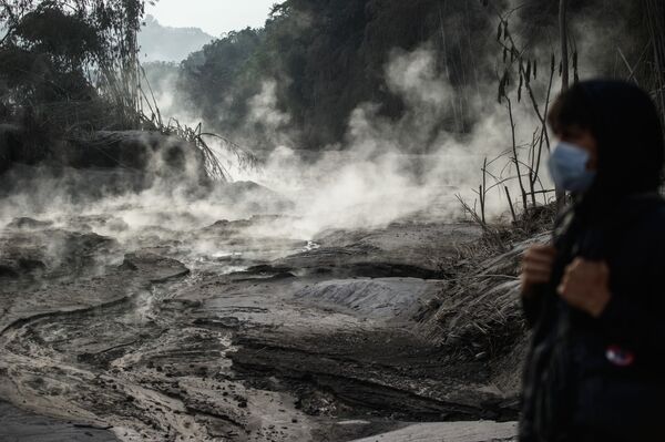 En diciembre se produjeron varias erupciones volcánicas a la vez: el 1 de diciembre tuvo lugar la del volcán Semeru, en Indonesia (en la foto), el 14 de diciembre la del volcán Etna, en Sicilia, el 21 de diciembre el volcán Kilauea empezó a erupcionar en Hawái, y el 28 de diciembre comenzó la del volcán Otake, en la isla de Suwanose, Japón. - Sputnik Mundo