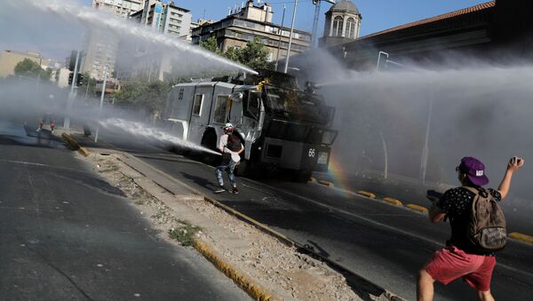 Protesta en Chile (archivo) - Sputnik Mundo