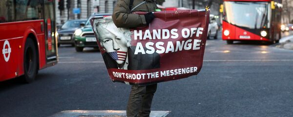 Un partidario del fundador de WikiLeaks, Julian Assange - Sputnik Mundo