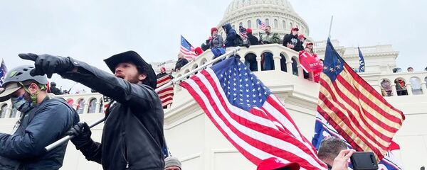 Manifestantes frente al Capitolio - Sputnik Mundo