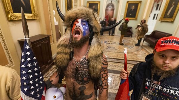 Manifestantes en el Capitolio - Sputnik Mundo