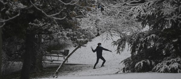 Nieve en Madrid al comienzo del año 2021 - Sputnik Mundo