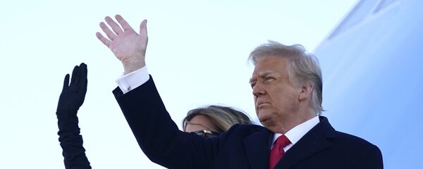 Donald Trump, y su esposa, Melania, se embarcan por última vez a bordo del avión presidencial  - Sputnik Mundo