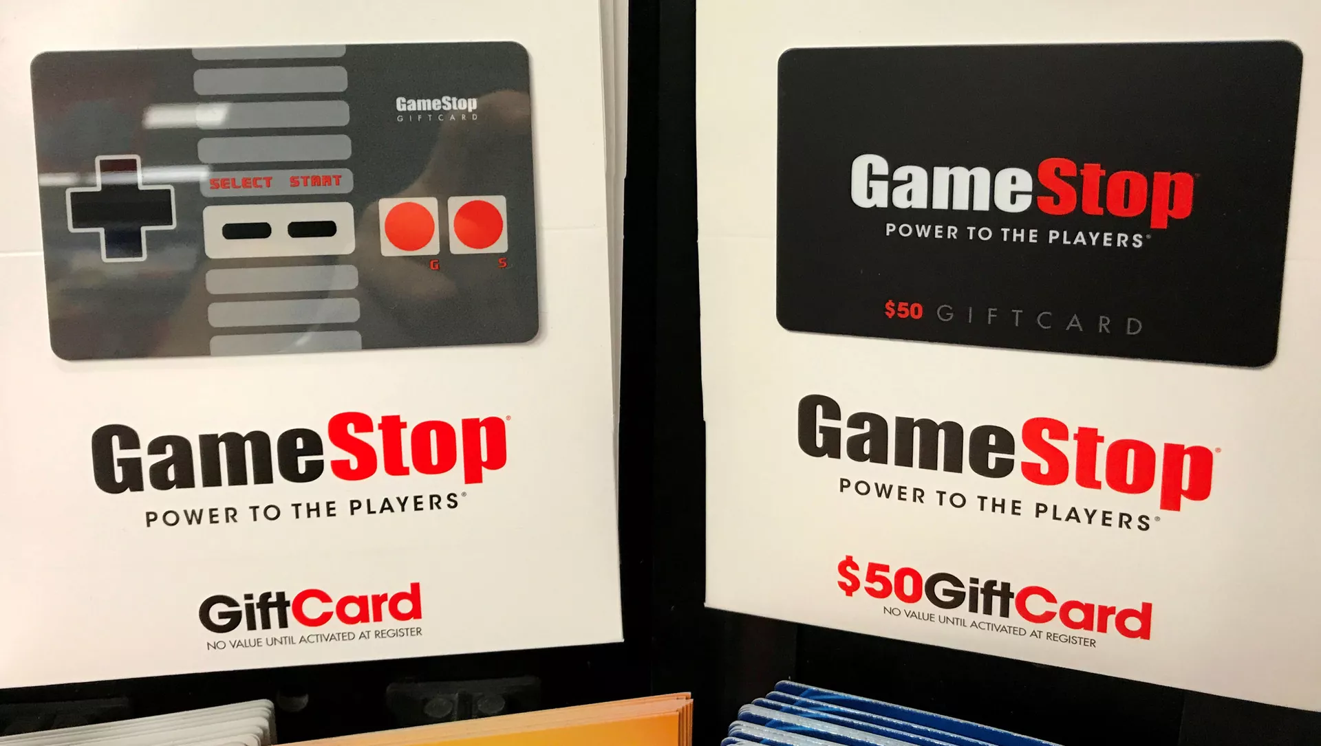 Tarjetas de regalo de GameStop