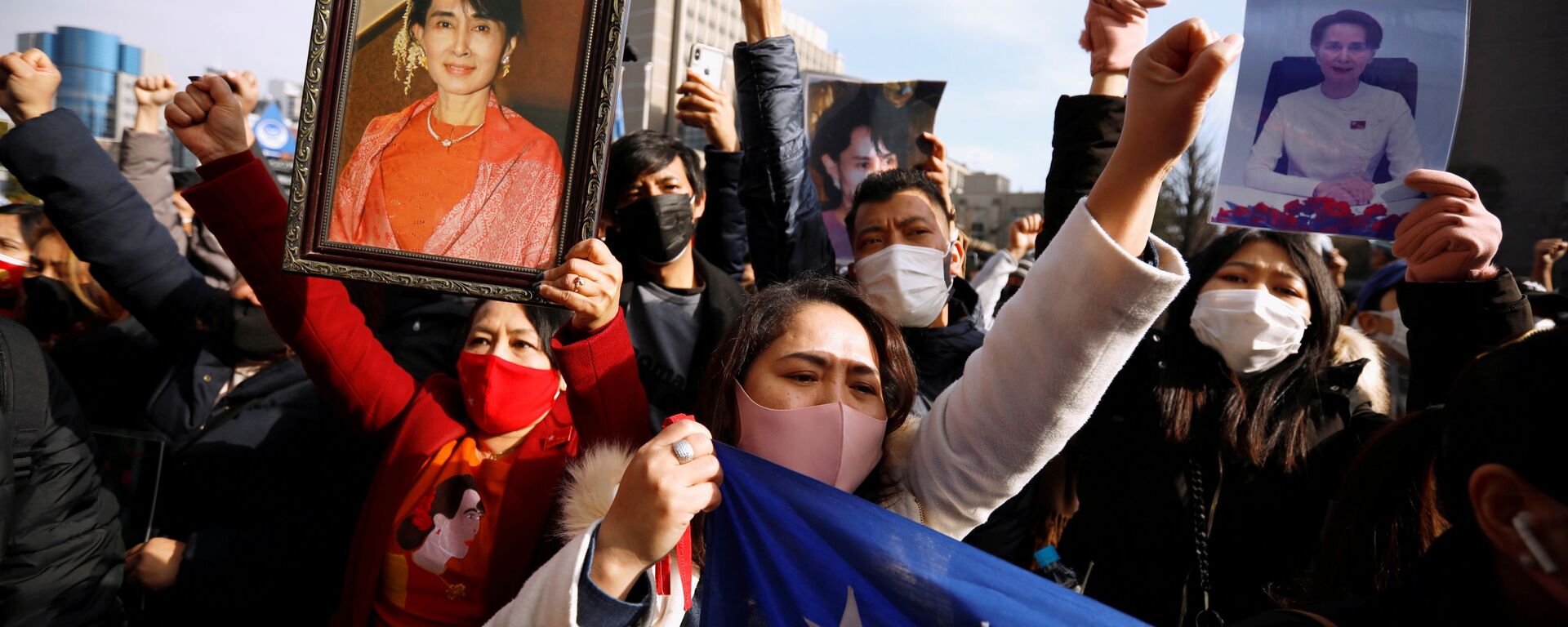 Manifestantes birmanos en Japón protestan contra el golpe de Estado en Birmania - Sputnik Mundo, 1920, 01.02.2021