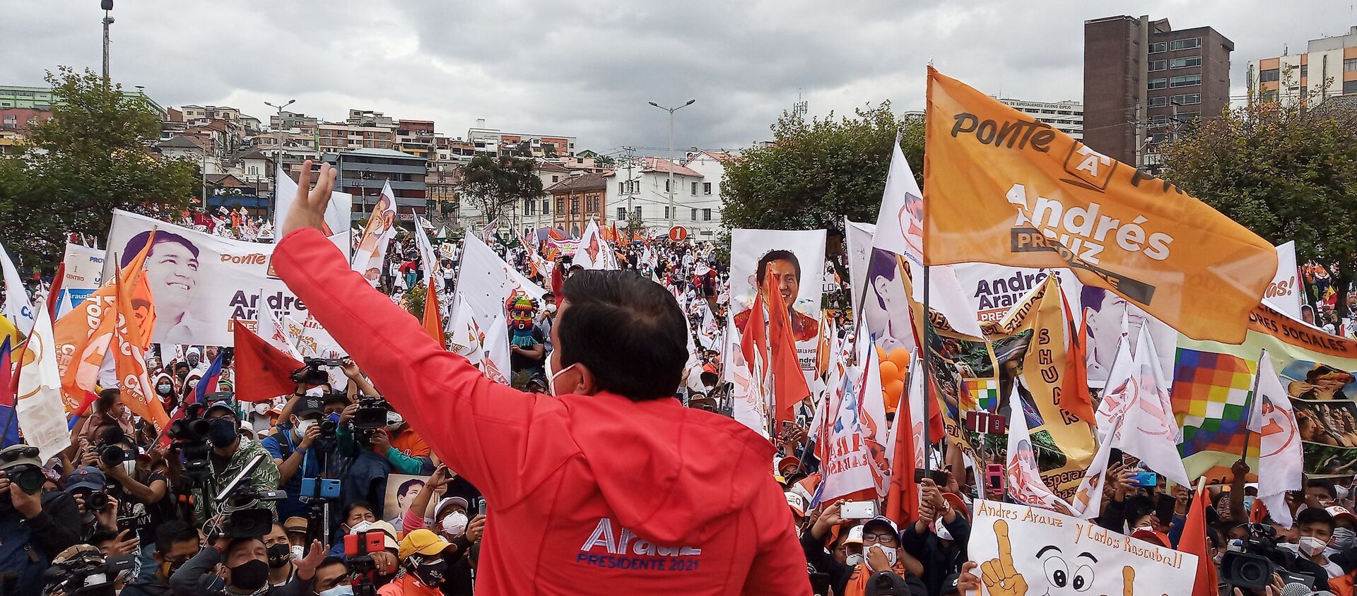 Andrés Arauz, en el acto de cierre - Sputnik Mundo, 1920, 05.02.2021