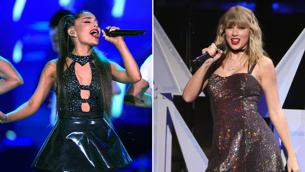 Las cantantes Ariana Grande y Taylor Swift - Sputnik Mundo