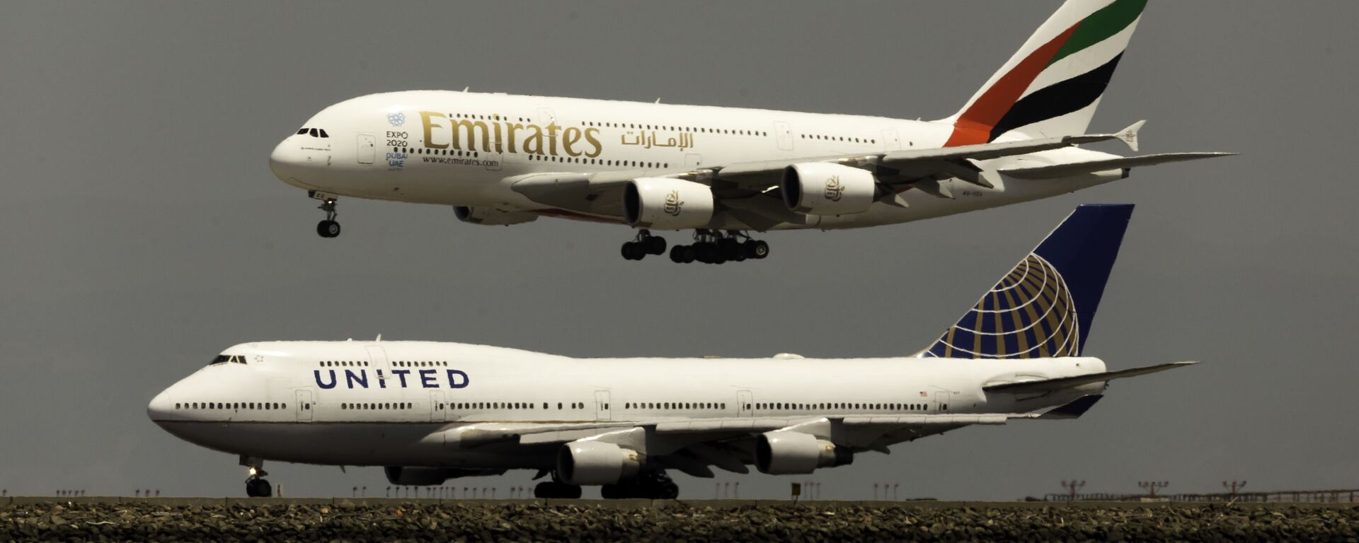 Un Airbus A380 y un Boeing 747 - Sputnik Mundo, 1920, 09.02.2021