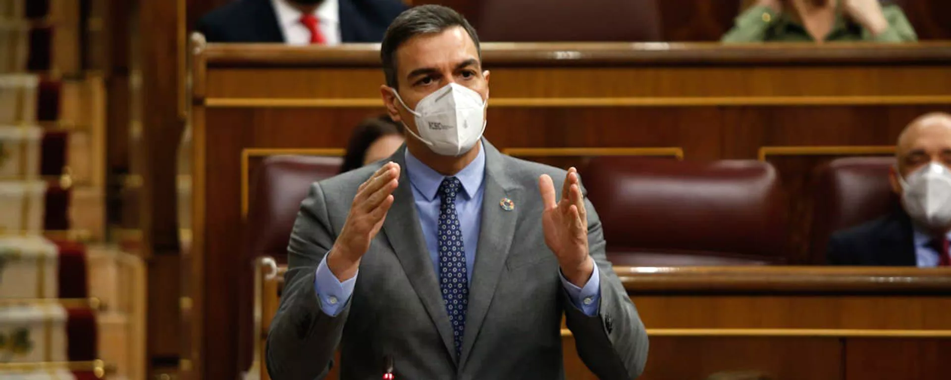 El presidente del Gobierno de España, Pedro Sánchez, en la sesión de control al Gobierno del Congreso de los Diputados El presidente del Gobierno de España, Pedro Sánchez, en la sesión de control al Gobierno del Congreso de los Diputados - Sputnik Mundo, 1920, 14.04.2021
