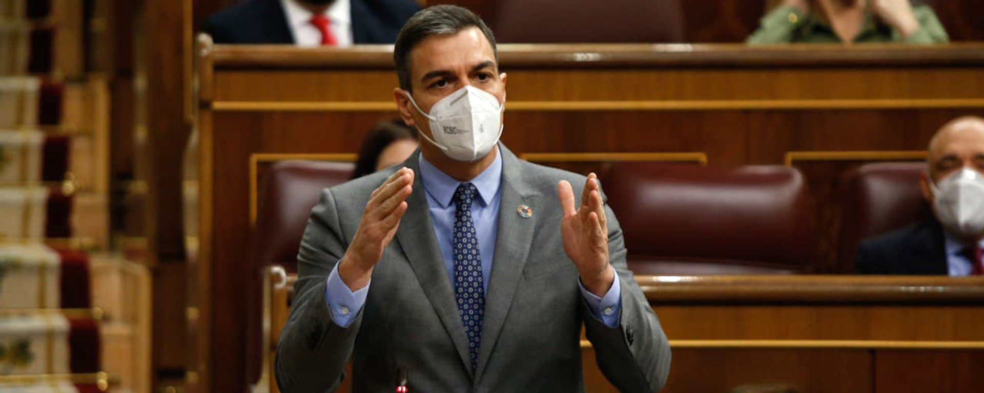 El presidente del Gobierno de España, Pedro Sánchez, en la sesión de control al Gobierno del Congreso de los Diputados - Sputnik Mundo, 1920, 14.04.2021