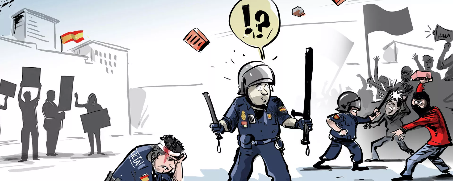 Protestas en España por el encarcelamiento de Pablo Hasél Protestas en España por el encarcelamiento de Pablo Hasél - Sputnik Mundo, 1920, 18.02.2021