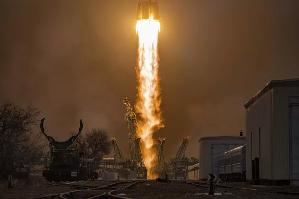 Así se vio el lanzamiento del Soyuz-2.1a con la nave de carga Progress MS-16 desde el cosmódromo de Baikonur.  - Sputnik Mundo
