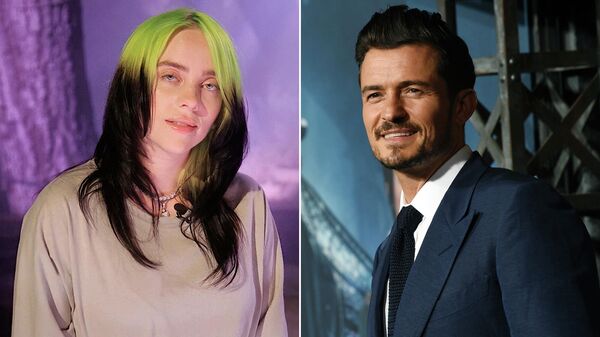 Billie Eilish, cantante estadounidense // Orlando Bloom, actor estadounidense - Sputnik Mundo