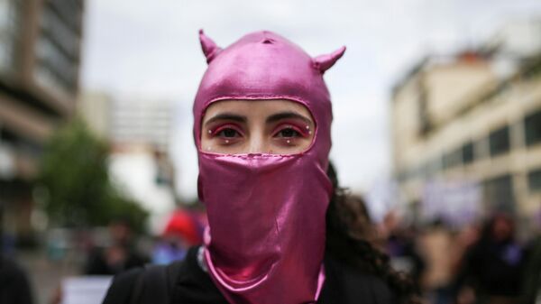 Marcha por el Día Internacional de la Mujer en Bogotá, Colombia - Sputnik Mundo