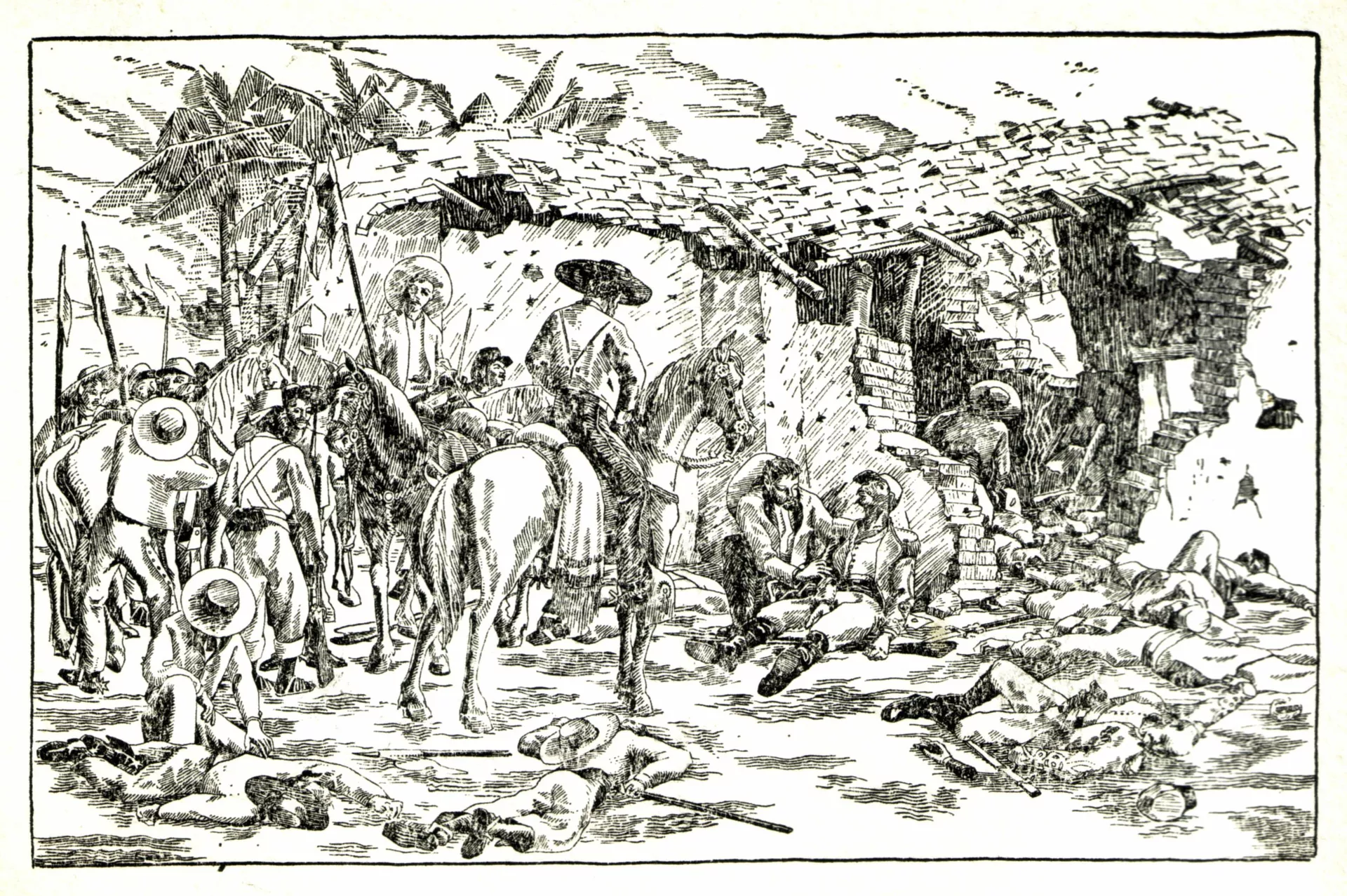 Un postal que representa una escena tras la batalla de Camarón - Sputnik Mundo, 1920, 10.03.2021