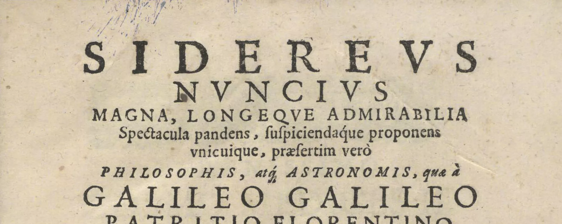 La primera página del tratado Sidereus Nuncius (Mensajero de las estrellas), escrito por Galileo Galilei La primera página del tratado Sidereus Nuncius (Mensajero de las estrellas), escrito por Galileo Galilei - Sputnik Mundo, 1920, 14.03.2021