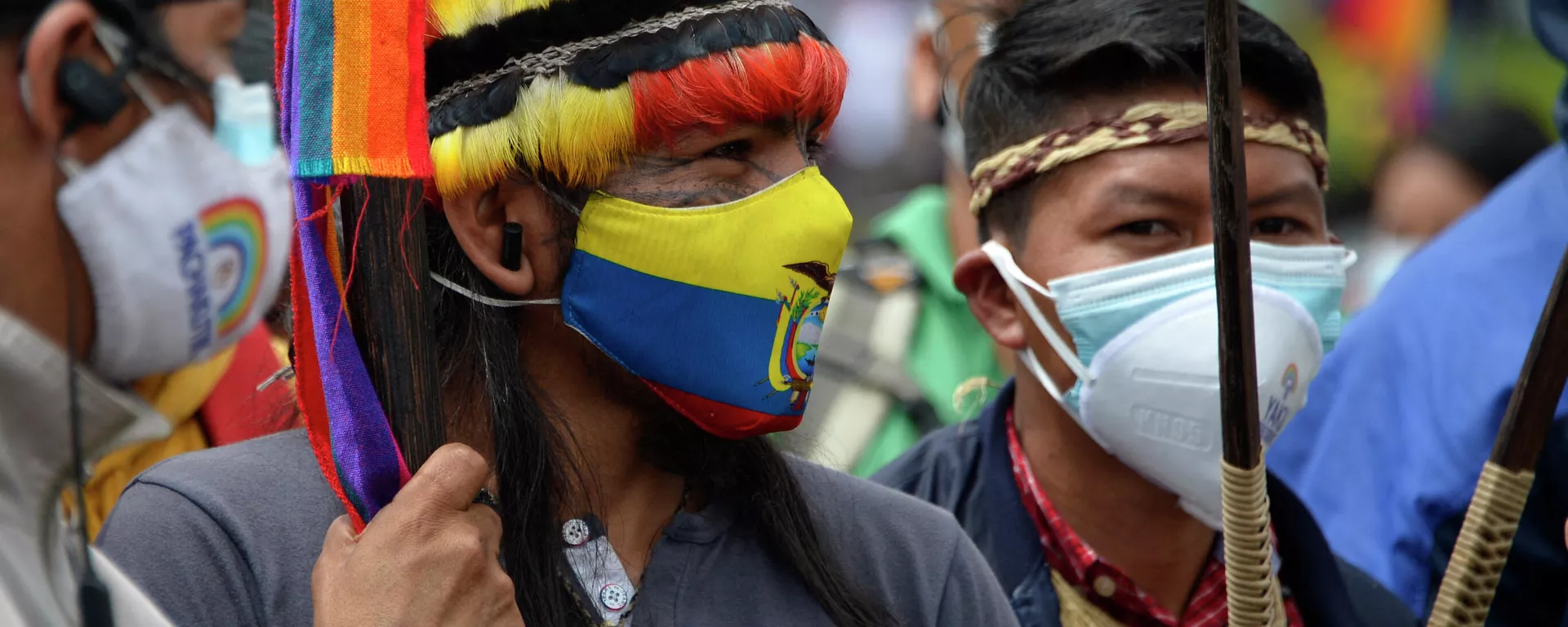 Indígenas ecuatorianos simpatizantes del movimiento político Pachakutik Indígenas ecuatorianos simpatizantes del movimiento político Pachakutik - Sputnik Mundo, 1920, 15.03.2021