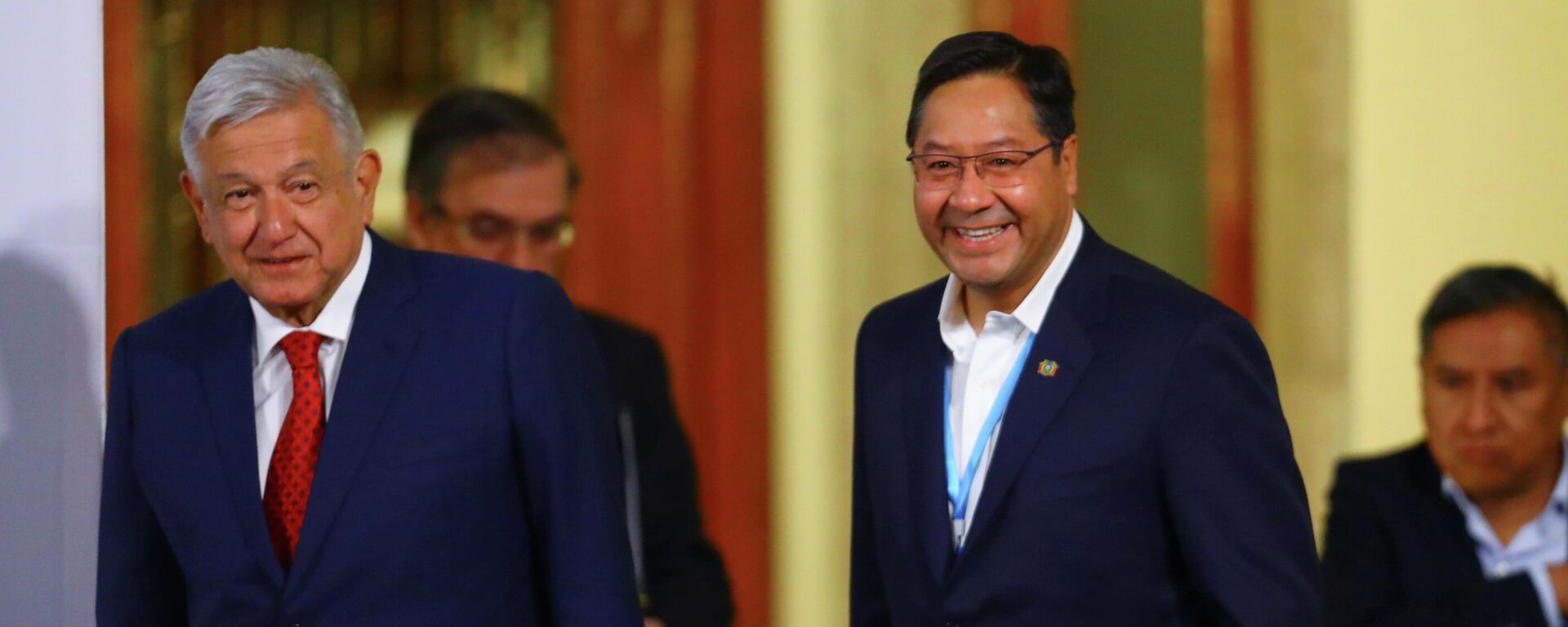 El presidente de México, Andrés Manuel López Obrador, y su homólogo de Bolivia, Luis Arce Catacora - Sputnik Mundo, 1920, 25.03.2021