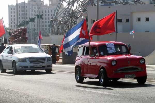 Manifestación contra el bloqueo de EEUU a Cuba en La Habana - Sputnik Mundo